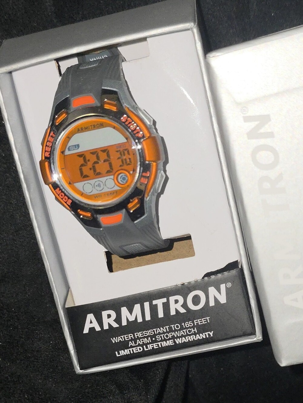 Armitron Orange & Gray Digital Sport Watch WaterProof Battery Works Brand New